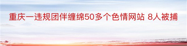 重庆一违规团伴缠绵50多个色情网站 8人被捕