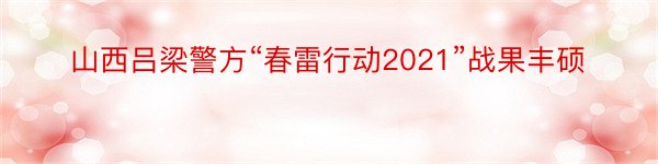 山西吕梁警方“春雷行动2021”战果丰硕